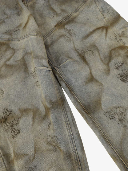 Wide-Leg Tie-Dye Denim Trousers for Modern Fashionistas 