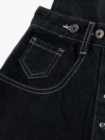 Detachable One-Shoulder Denim Overalls 
