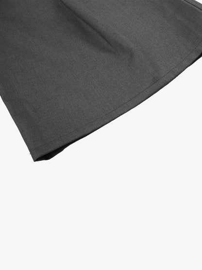 Multi-Button Diagonal-Placket Tailored Shorts