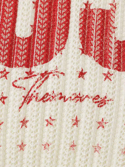 Stylish Knit Sweater with Bold Number Design for Casual Wear 
