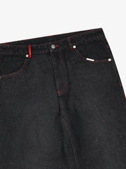 American Retro Red Maple Leaf Heavy-duty Jeans