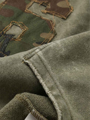 Camo 67 Appliqué Embroidered Washed Oversized Sweatshirt