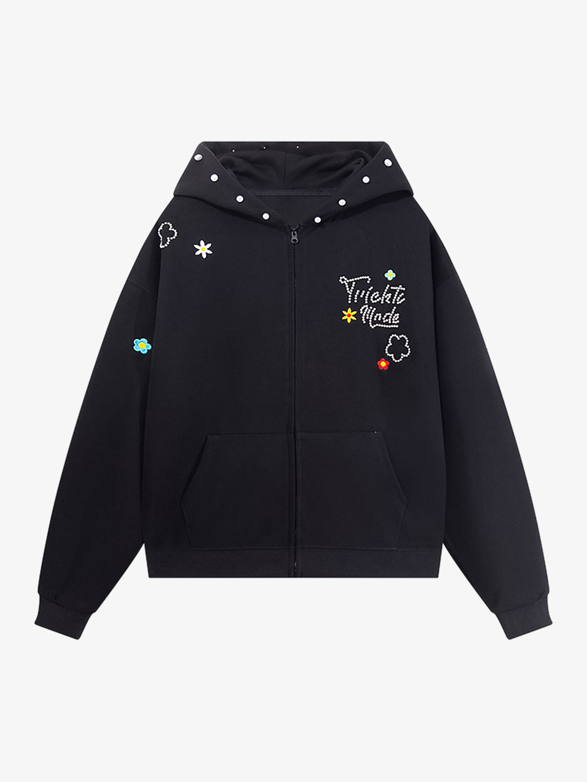 Stylish Embroidered Hoodie with Zip-Up Design for Men and Women - Perfect for Casual Wear 