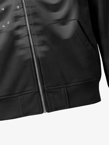 Phantom Skull Rhinestone Foil Heavyweight Hoodie