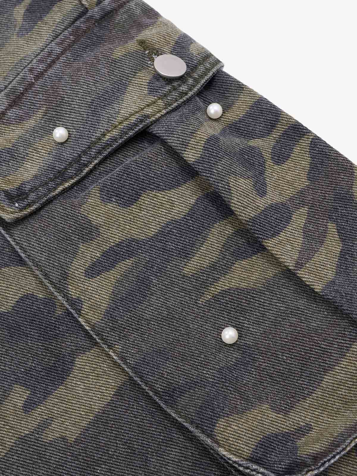 Camo Studded Cargo Pants; Forest Camouflage / M, Forest Camouflage / L, Forest Camouflage / XL