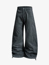 Pantalones plisados curvos con puños ajustables con cordón