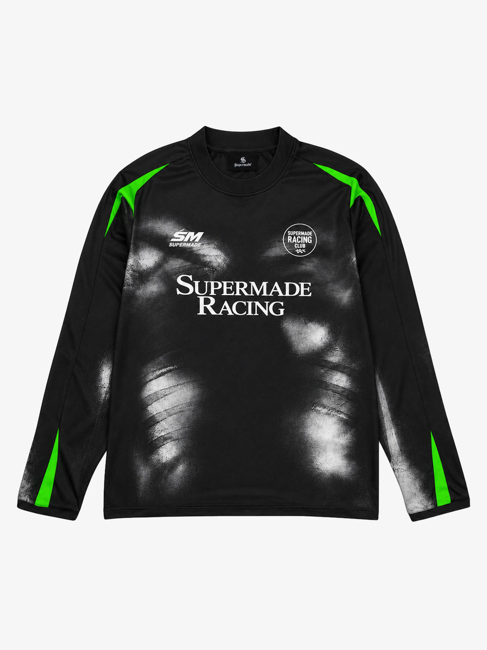 Skull Graphic Layered Racing Logo Long Sleeve Tee