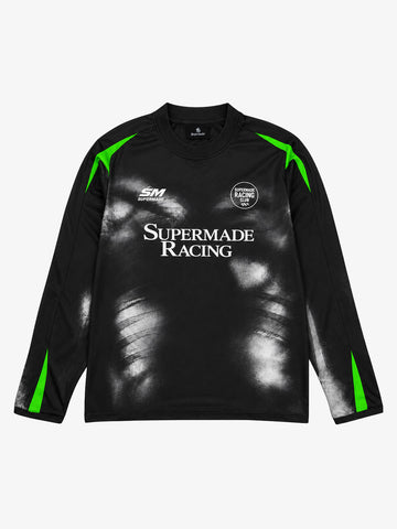 Skull Graphic Layered Racing Logo Long Sleeve Tee