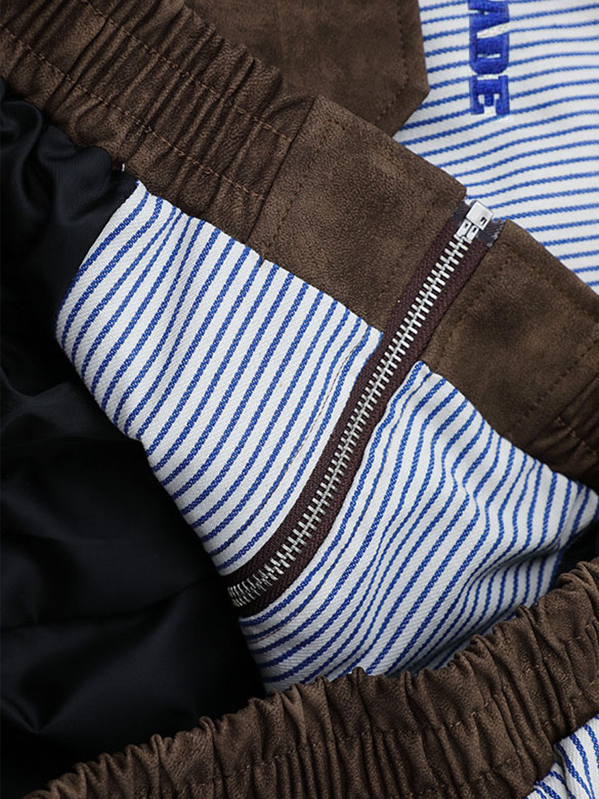 Striped Bomber Jacket with Contrast Panels for Women 