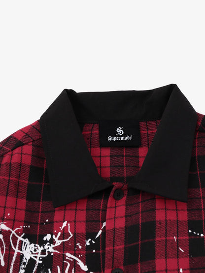 Plaid Graphic Long Sleeve Shirt