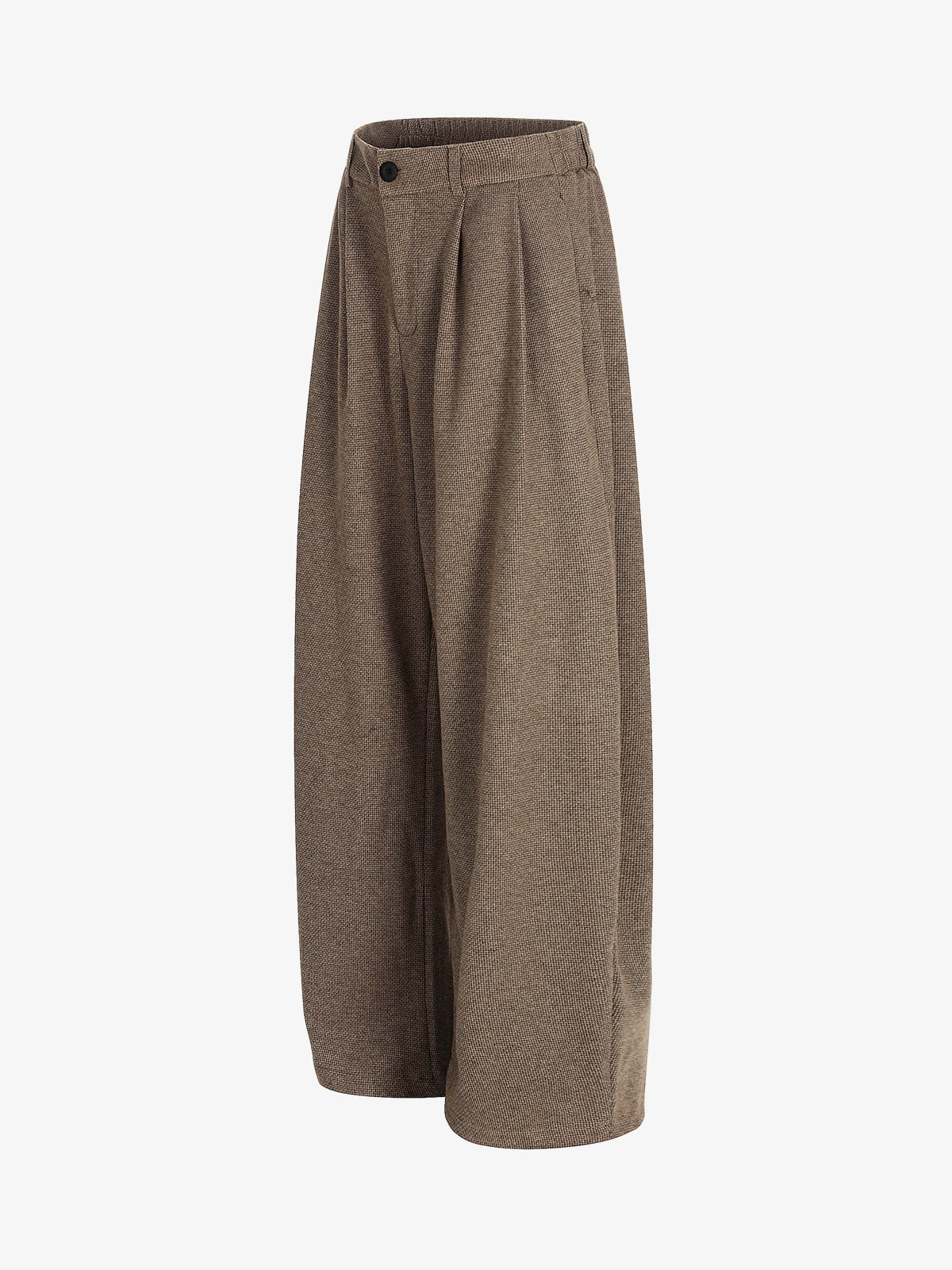 Wide-Leg Trousers with Classic Houndstooth Pattern for Women 