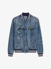 Anchor Club Star Graphic Washed Denim Jacket
