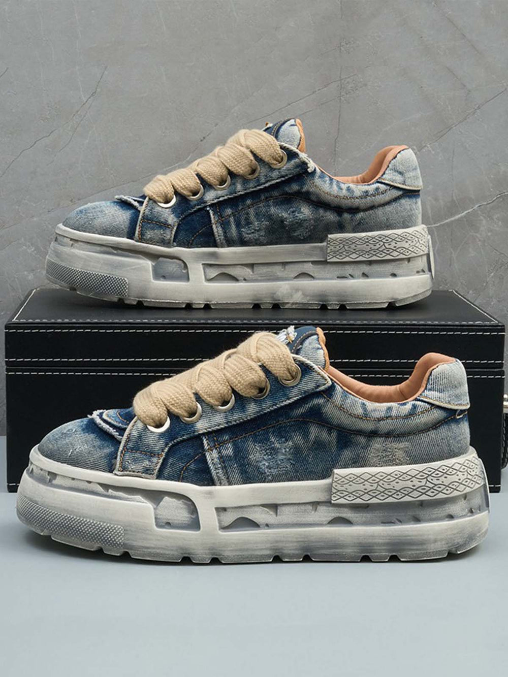Washed Denim Sneakers