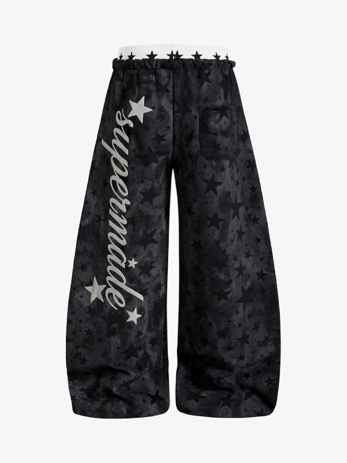Curved-Leg Wide Sweatpants