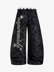 Curved-Leg Wide Sweatpants