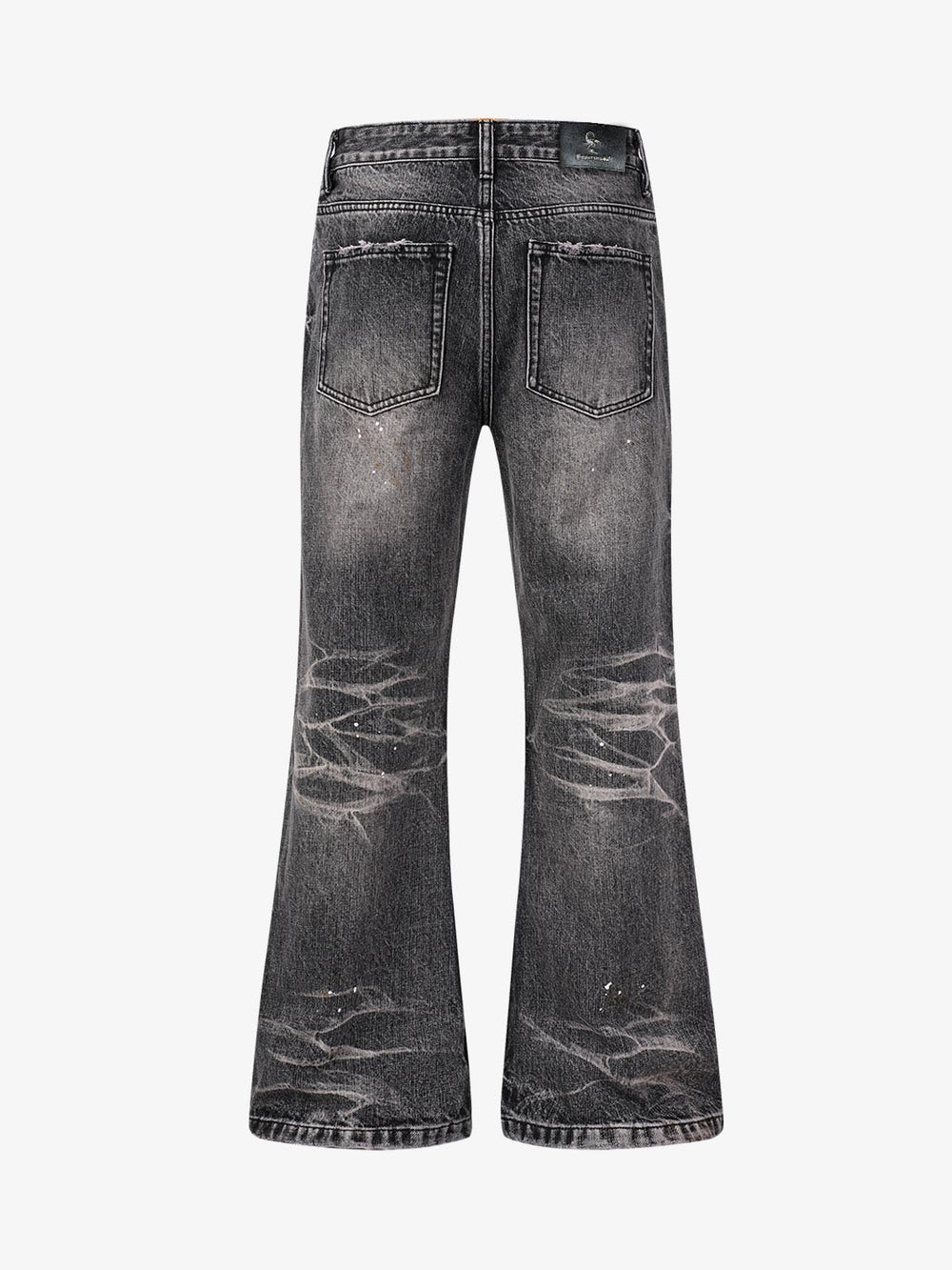 Whiskering Paint Splatter Bootcut Jeans