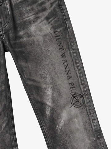 Coated Washed Heavyweight Bootcut Jeans