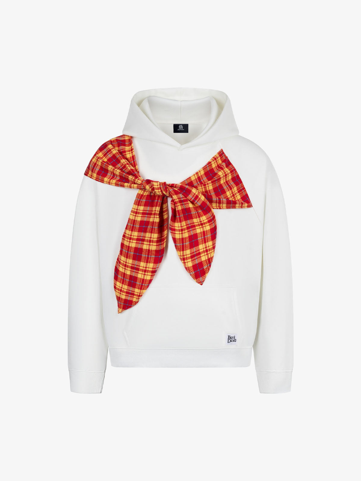 Stylish Hoodie with Plaid Bow Detail for Women - Perfect for Casual and Fashionable Looks 