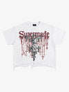 Raw Hem Cotton Crop Tee