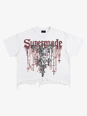 Raw Hem Cotton Crop Tee