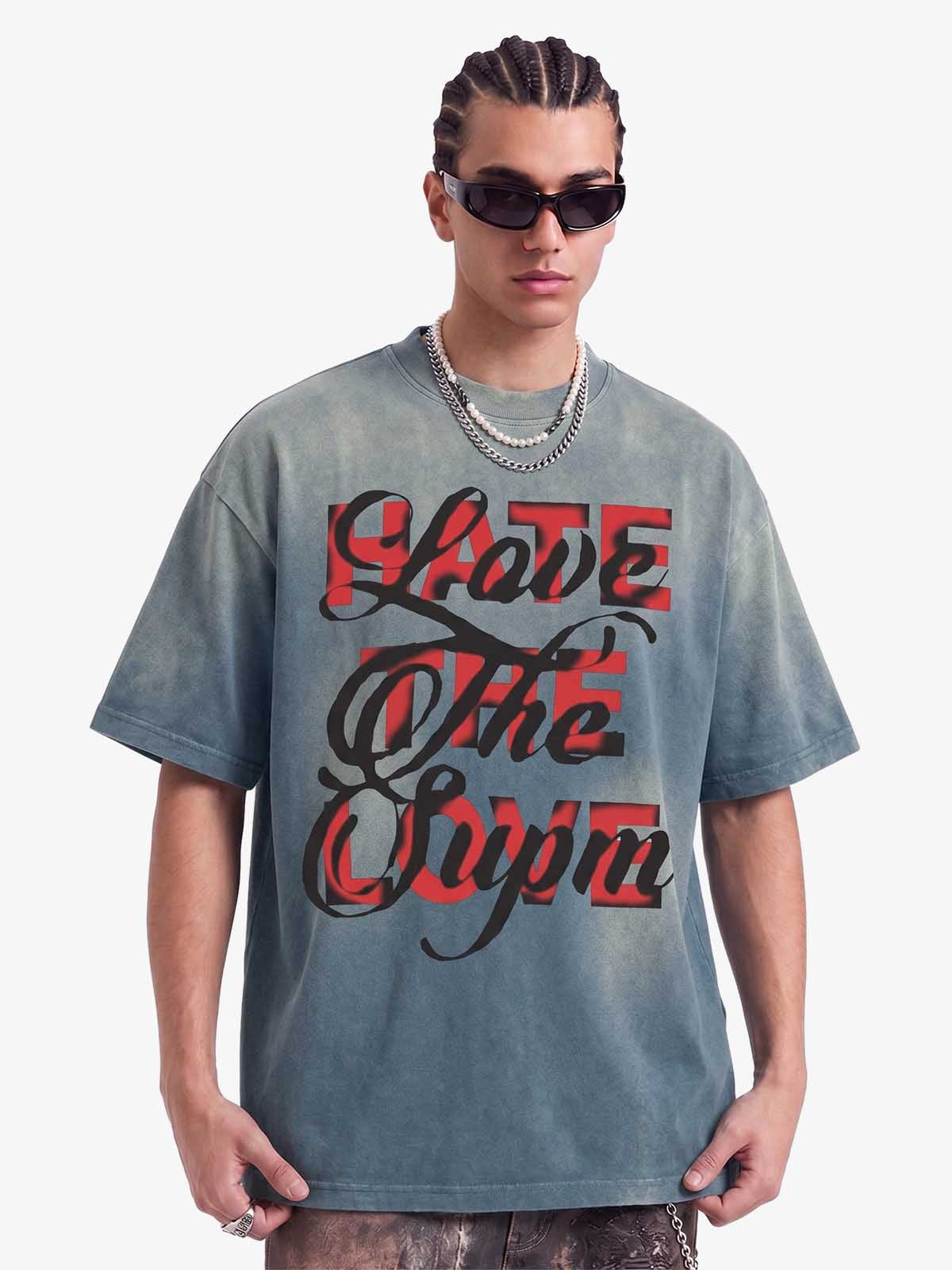 Retro Color-Blocked Lettering T-Shirt 