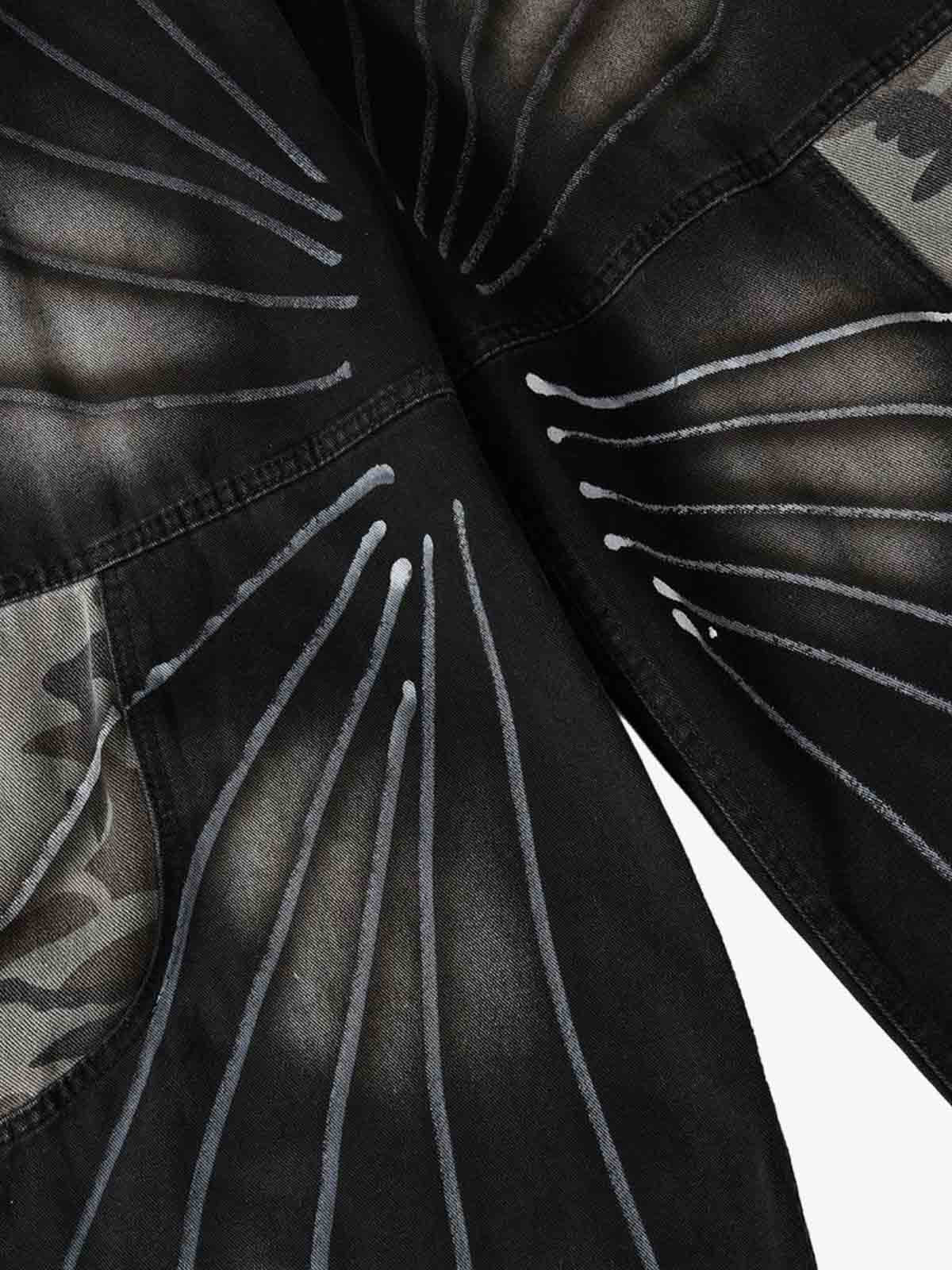 Butterfly Spray Graphic Camo Pocket Barrel Jeans