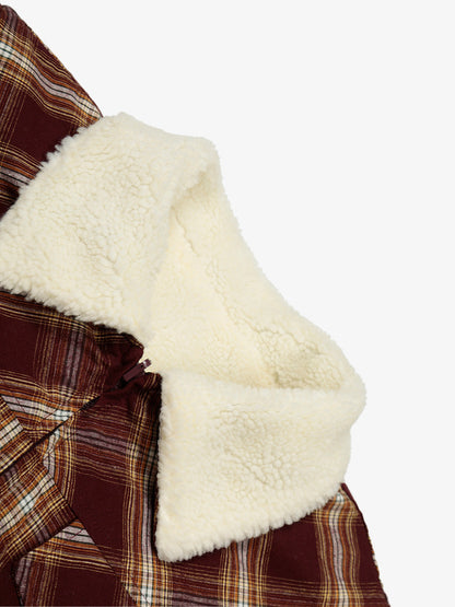 Plaid Vest with Sherpa Collar - Stylish and Warm for Everyday Wear 