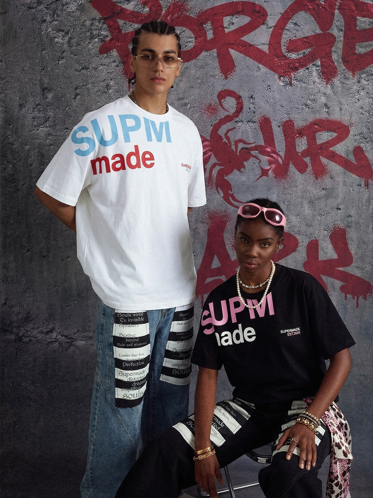 Oversized Letter Print Cotton T-Shirt