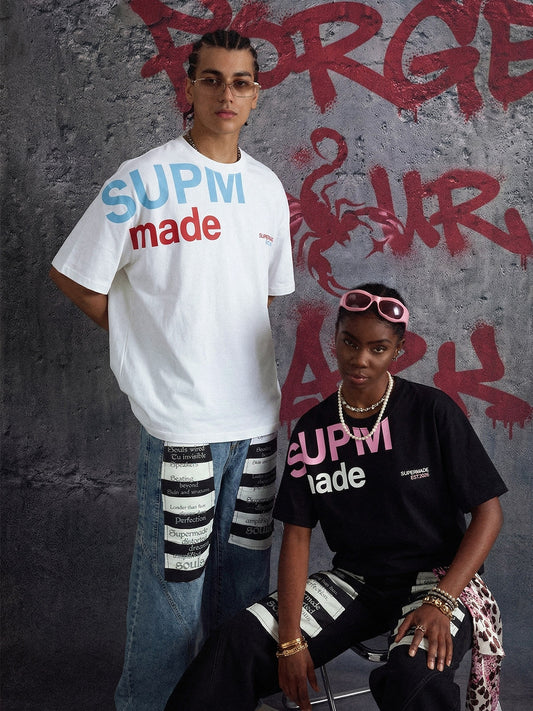 Oversized Letter Print Cotton T-Shirt