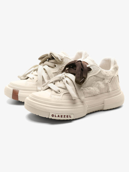 Platform Double Lace Canvas Sneakers 