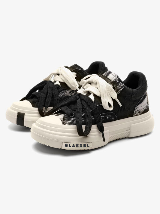 Platform Double Lace Canvas Sneakers 