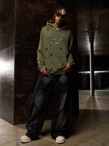 Original Vintage Washed Ripped Hoodie 