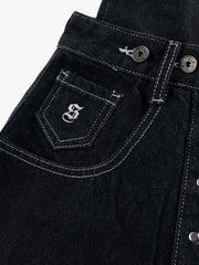 Detachable One-Shoulder Denim Overalls 