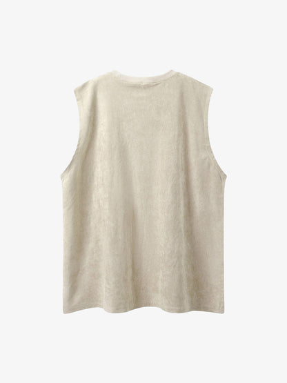 Thesupermade Printed Crew Neck Casual Vest 