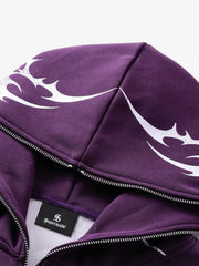 High Street Script Letter Print Zip-up Hoodie Jacket 