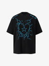 Heavy Embroidery Lightning Heart Print T-shirt 