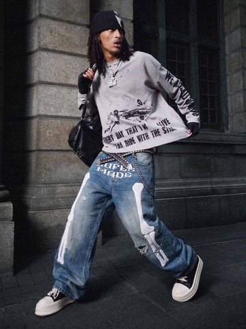 Fractured Bone Baggy Jeans