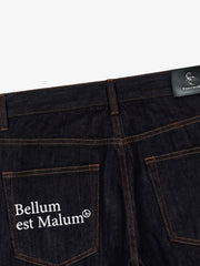 Contrast Tape Heavyweight Denim Two-Piece Set