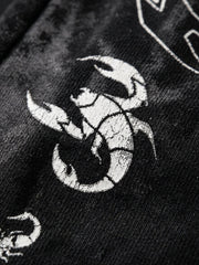 Pantalon de survêtement délavé à jambes larges, avec imprimé graphique scorpion et effet pulvérisé