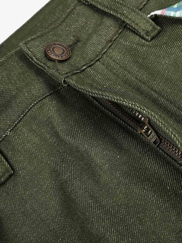 Button Detail Patchwork Jeans