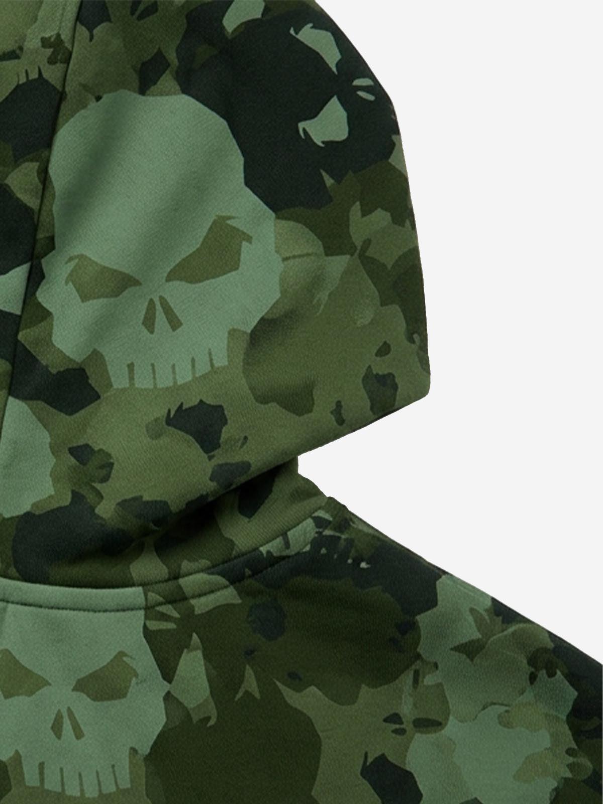 Skull Camo Graphic Zip Hoodie
