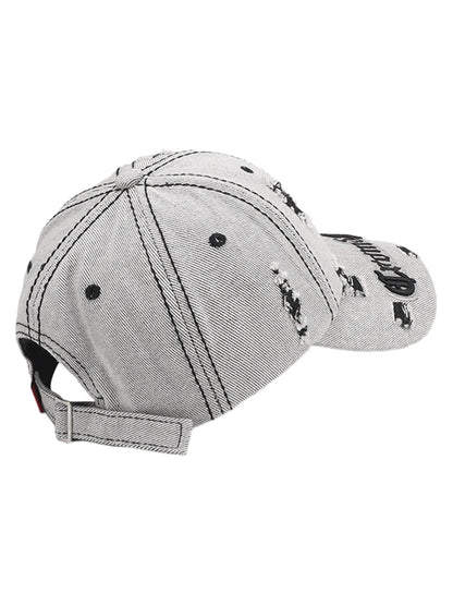 Distressed Letter Embroidery Baseball Cap 