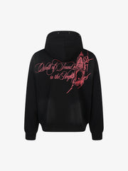 Nietenbesprühte Kapuzenjacke