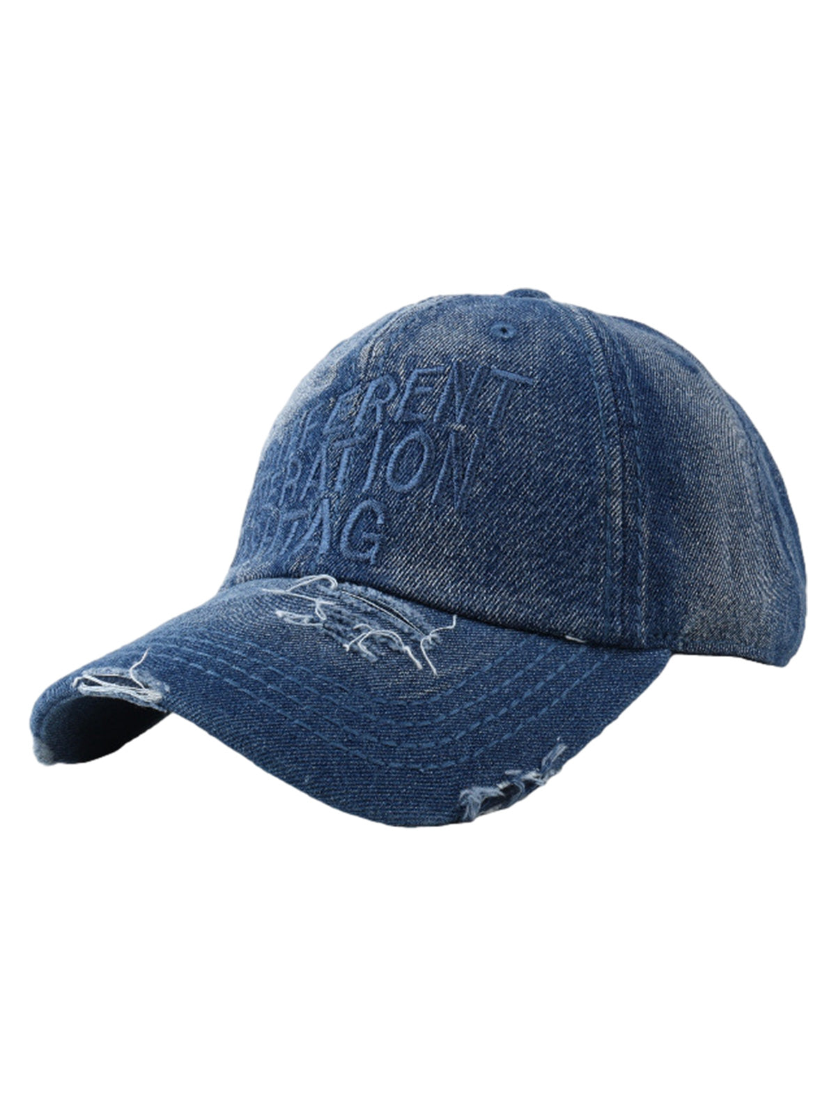 Washed "DIFFERENT GENERATION" Denim Baseball Cap