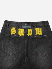 Scorpion Embroidered Appliqué Micro-Flare Jeans