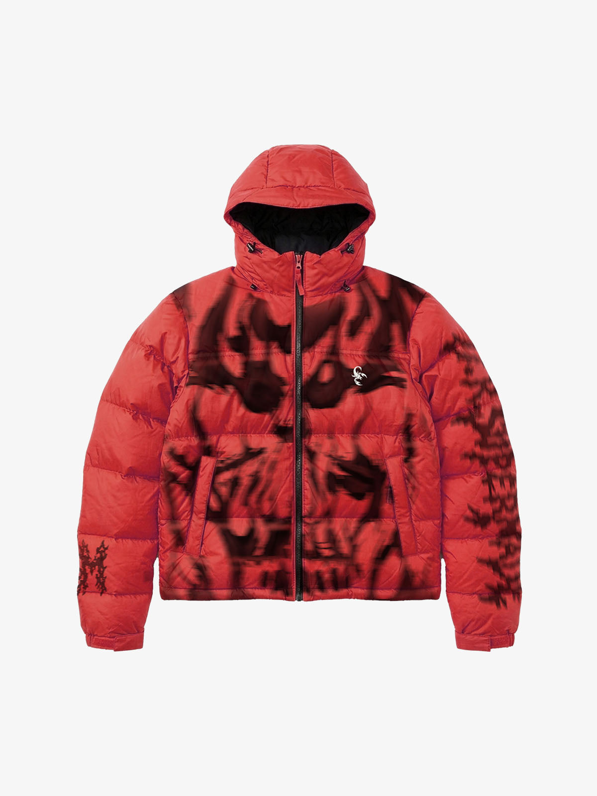 X-Ray Skeleton Graphic Hooded Padded Coat