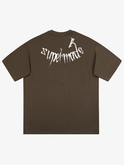 THE SUPERMADE TRENDY STREET OLD-FASHIONER SKULL PRINT T-SHIRT 