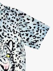 Vintage 3D Leopard Head Camp Collar Boxy Shirt 