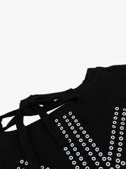 Flag Graphic Off-Shoulder T-Shirt