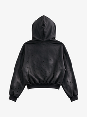Photo Collage Graphic Zip Hoodie & Wide-Leg Sweatpants Set